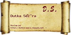 Dutka Sára névjegykártya