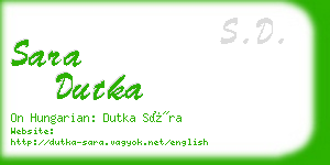 sara dutka business card